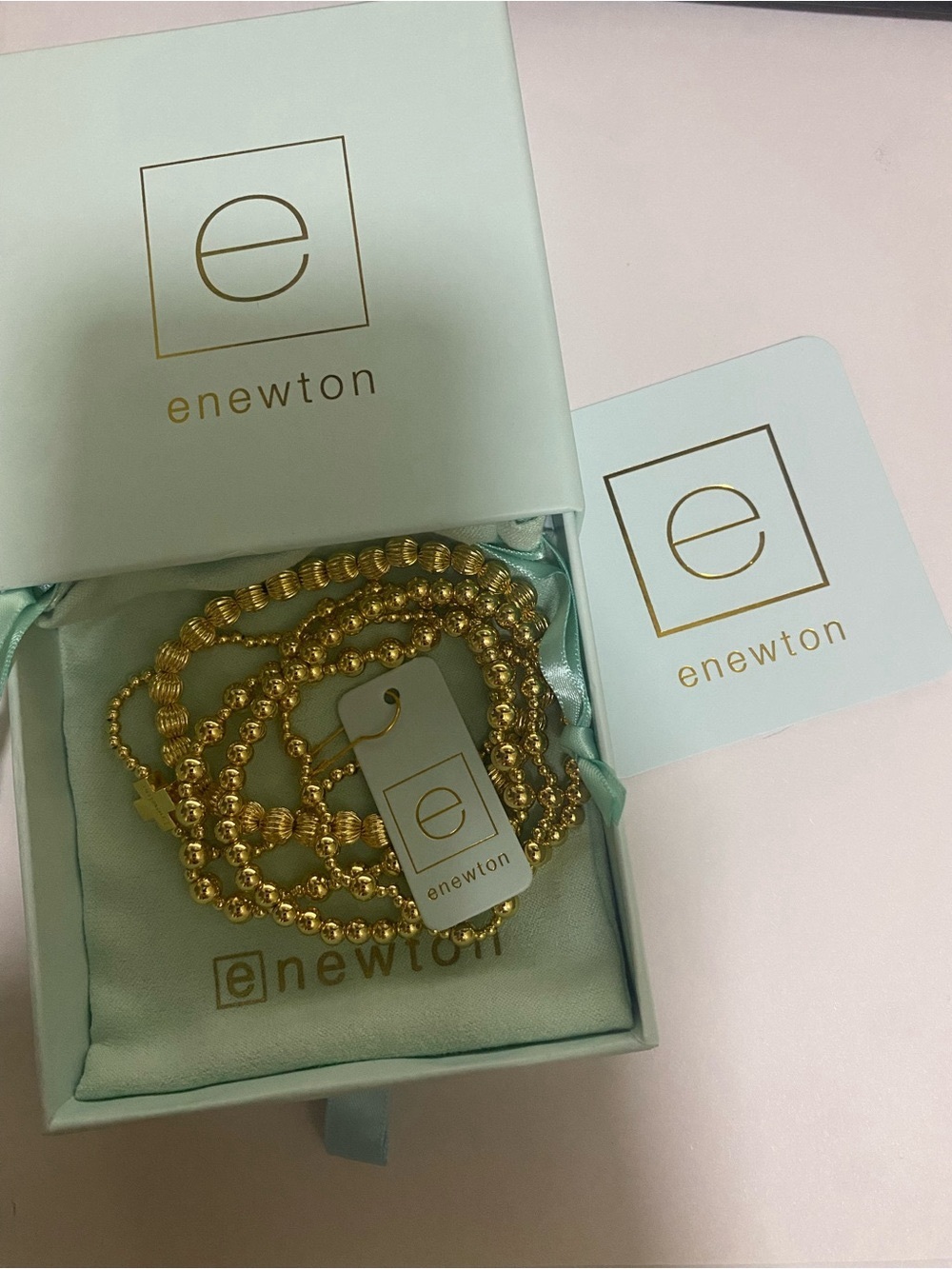 enewton Gold Beaded Stretch Bracelet Set - Layered Shine